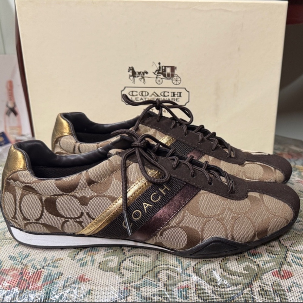 (NEW)Coach Brown and Gold Athletic Shoes